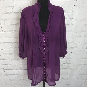 Ruffle Low Cut Blouse